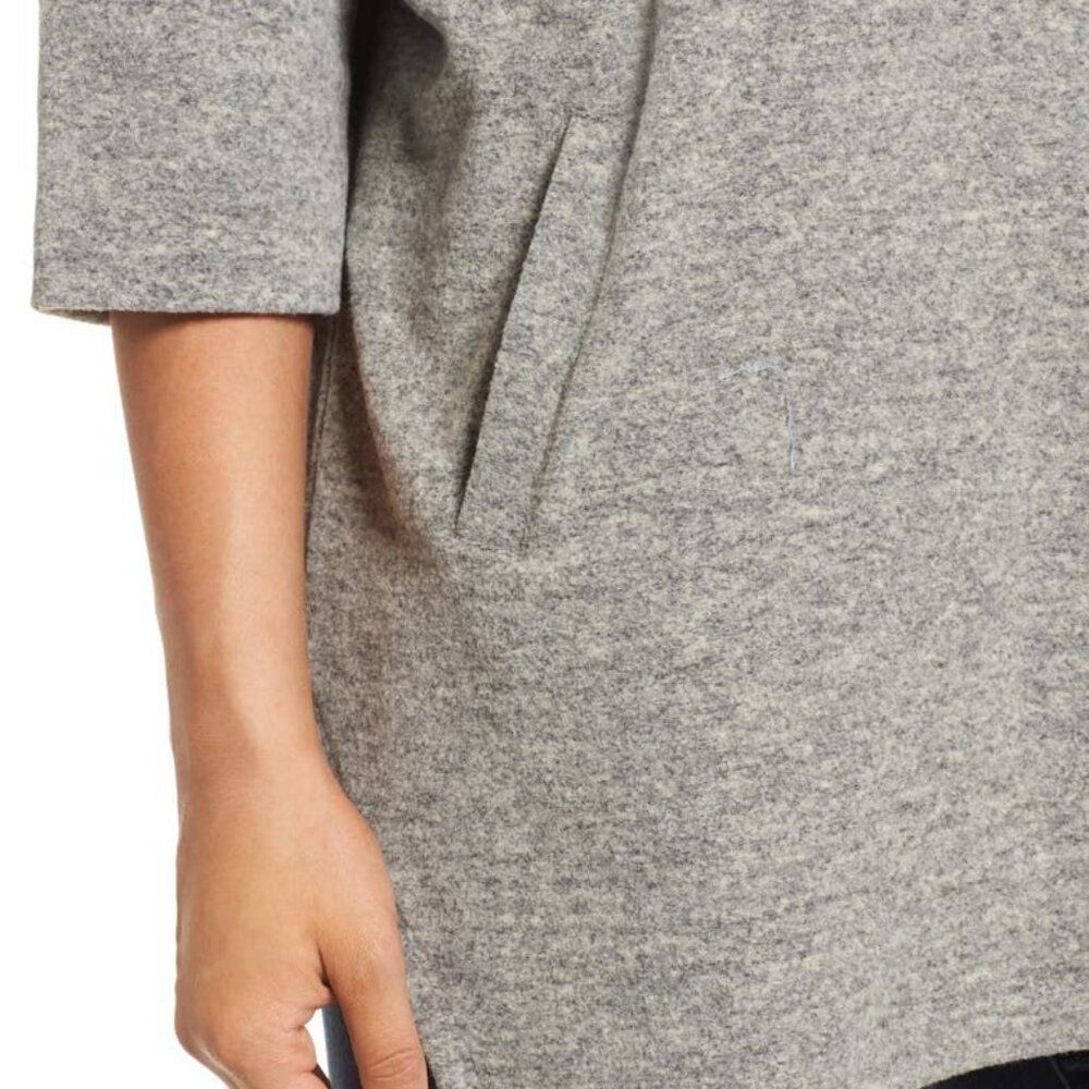 Caslon Grey Zip Back Pullover Sweater Top Size M/L Oversized - Picture 11 of 11